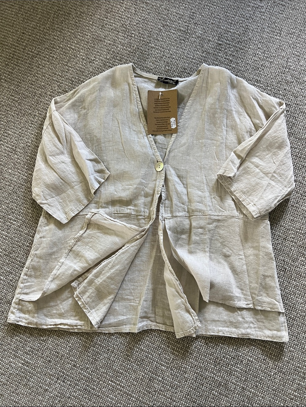 Positano by Jean Paul.  Linen “jacket”  beige. One size